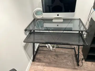  Glass computer desk