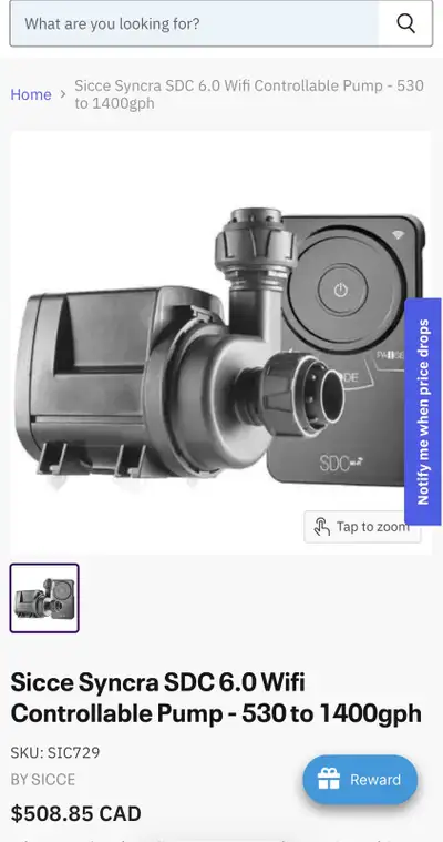 Sicce syncra SDC 6.0 return pump Bought and used new January 2022 till sept 2025. 530-1400 gallons p...