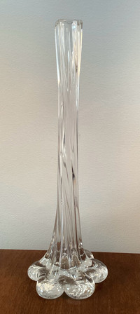 Vintage Clear Glass Swirl Twisted Bud ("Soliflore") Vase