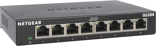 NETGEAR 8-Port Gigabit Ethernet Unmanaged Switch (GS308) Home N in Networking in Sarnia
