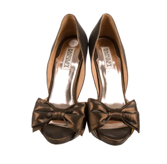 BADGLEY MISCHKA Metallic d'Orsay Peep-Toe Pumps62863267730562121
