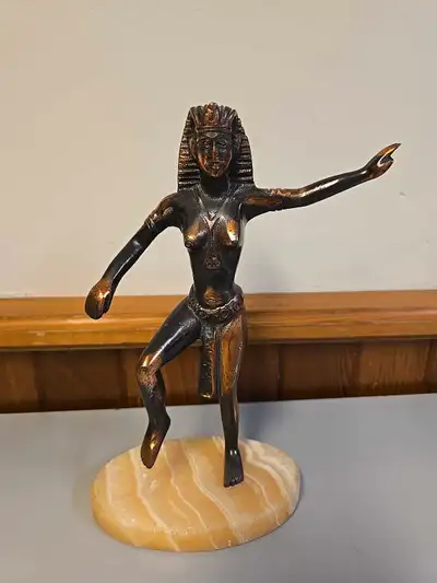 Egyptian Copper Sculpture Statue Walk Like An Egyptian On Marble, View more