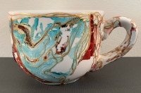 PRICE DROP! SPECTACULAR Signed "FARAH CORNELY” Abstract Art Cup