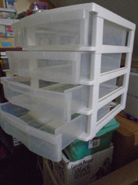 Plastic storage with four drawers