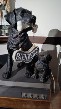 Two beautiful dog statues