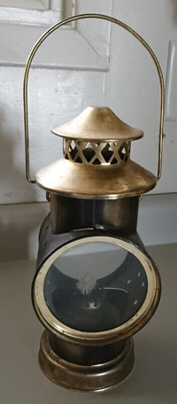 Vintage Japanese Brass Railway Lantern - Oil Lentern