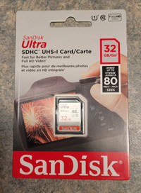 SanDisk 32gb (GB) UHS-I Card (NEW SEALED)
