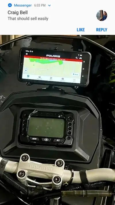 sled atv side by side 6.5 inch gps phone comes with universal mount and snow shed polaris ride comma...