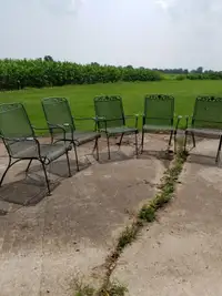Garden chairs, solid metal.