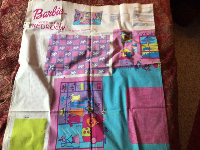 Barbie Fold and Go bedroom fabric project panel. in Hobbies & Crafts in Thunder Bay