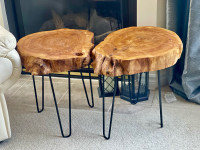 Coffee tables/ side tables/ live edge wood (2 pieces)