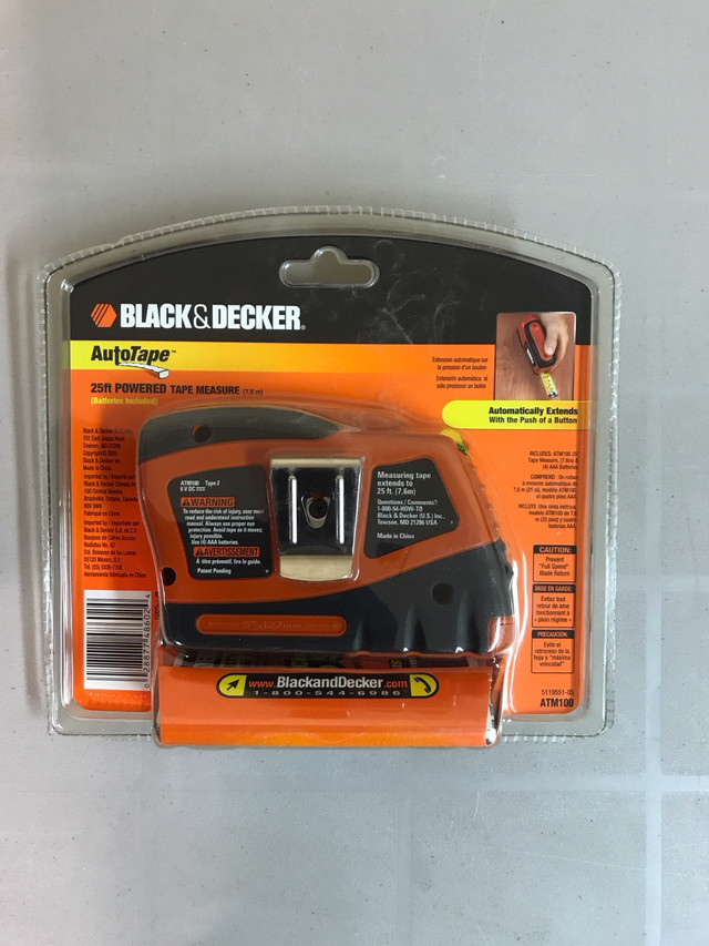 Black & Decker 25’ Auto Tape Measure in Hand Tools in Winnipeg - Image 2