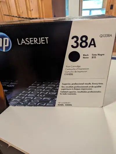 HP Laser Jet 38A Print Cartridge in Box. Works with an HP 4200 or 4200L Laser Jet Printer. New in bo...
