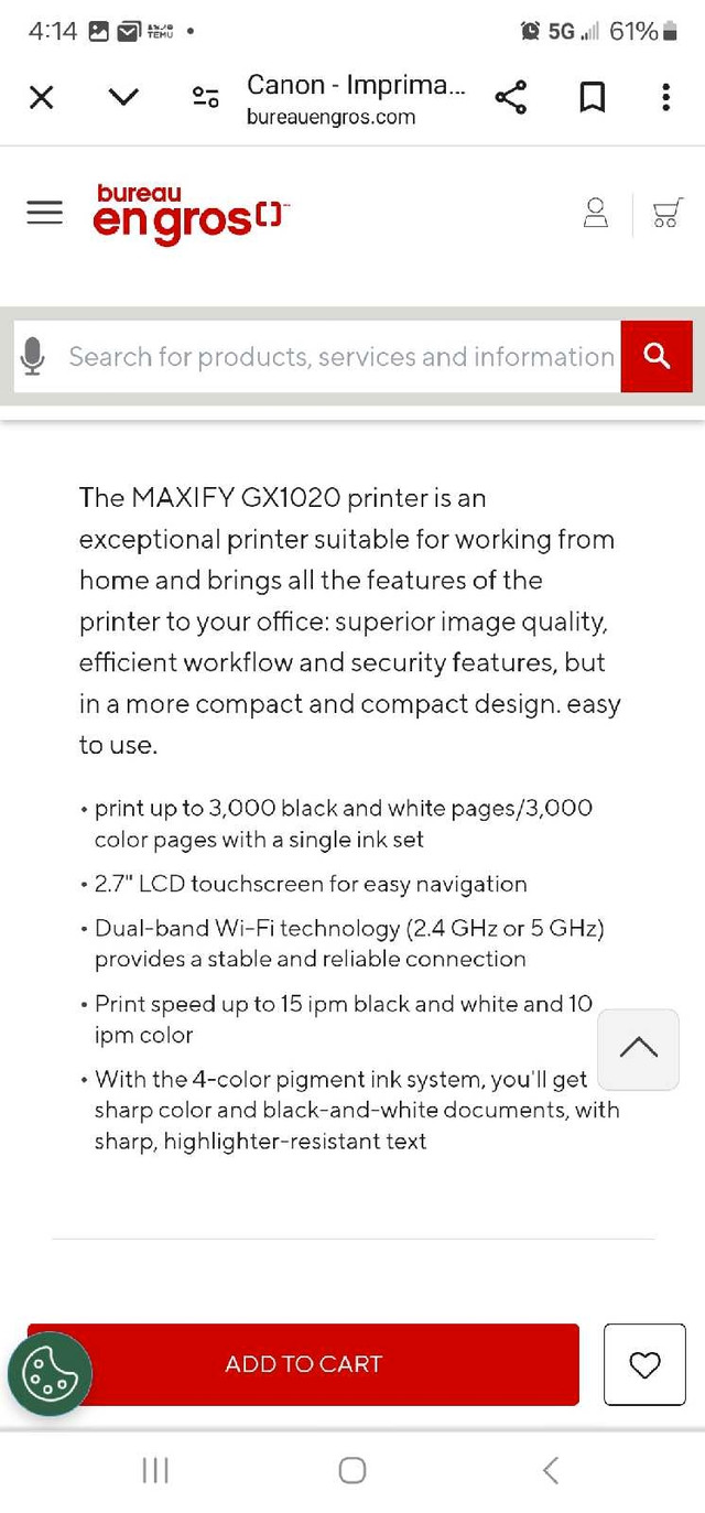 Canon Maxify GX1020 PRINTER dans Imprimantes, Scanneurs  à Ouest de l’Île - Image 4
