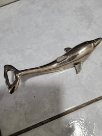 VINTAGE CHROME BOTTLE OPENER. DOLPHIN 