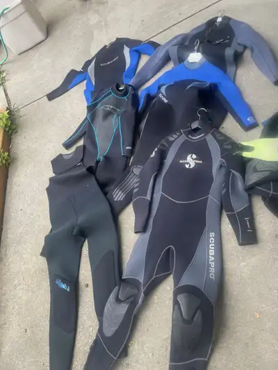Here are a ton of wetsuits. If the item is not listed then it has sold. Used 7mm wetsuits and childr...
