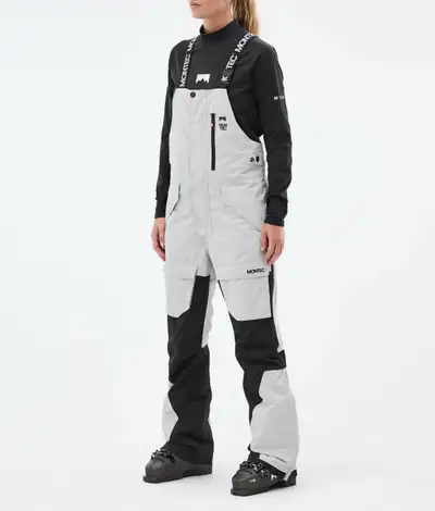 Montec Fawk W Women's Bib Snowpants Light Grey/Black Size S, View more