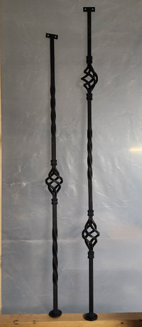 Metal spiral balusters / railing 6 pairs total 12 posts