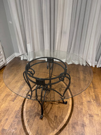 Round glass dinning table 48 inches 