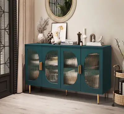 Sideboard Buffet Cabinet with Glass Doors Wood Accent Cabinet wi in Hutches & Display Cabinets in Markham / York Region - Image 6