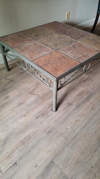 Iron tile top table