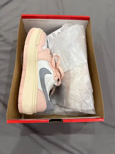 new Nike women’s size 8 air Jordan 1 elevate low pink white, View more