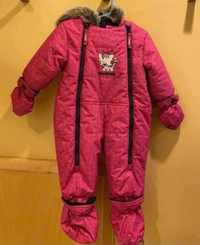 Girls Osh Kosh 6-9M One Piece Snowsuit