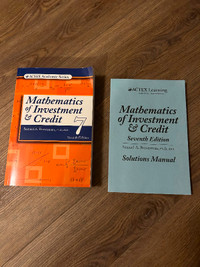 Mathematics of Investment and Credit Text and Solutions Manual