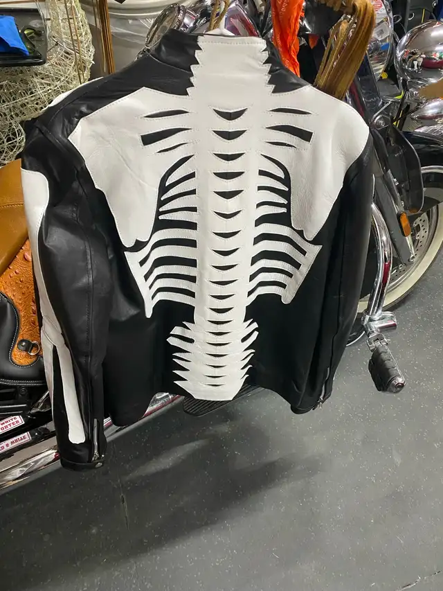 Skeleton Leather Jacket Mens in Men's in Grande Prairie - Image 3