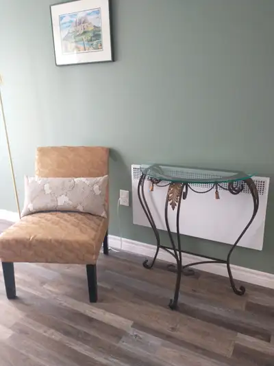 Antique Glass top side table, View more