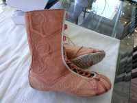 Light Brown Leather "PONY" Boots size 9 Now $40