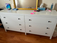 White Ikea Dresser and Gold Mirror $150