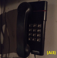 Telephone - Northern Telecom, Analog & Digital, Black, Vintage