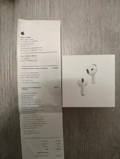 These are a brand new pair of Apple AirPods 4 with Active Noise Cancellation, still sealed in the bo...