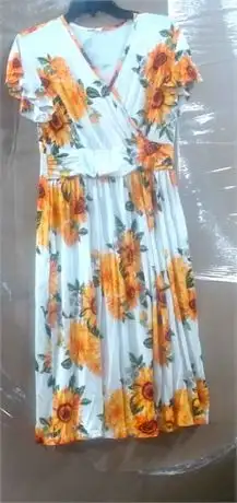 New GRECERELLE Womens Summer Wrap Dress Sz Large Sunflower, View more