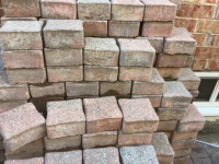 Bricks for two to garage doors driveway