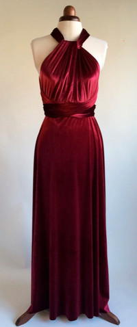 Red/Burgundy Velvet Infinity Dress