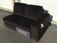Brand New Beautiful Black Natuzzi Velour Sofa Sectional