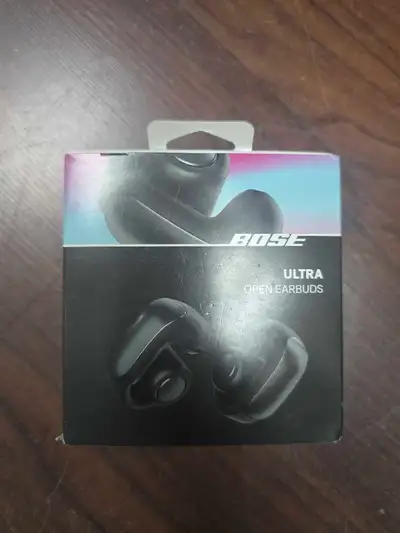 These are new Bose Ultra Open Earbuds, offering a unique listening experience with an open-ear desig...