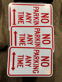 No parking anytime signs reflective