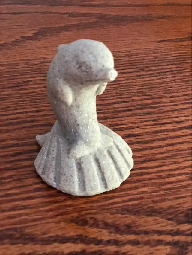 2 3/4” high Dolphin Figurine Made from Sand-$5 cash. Porch buy.