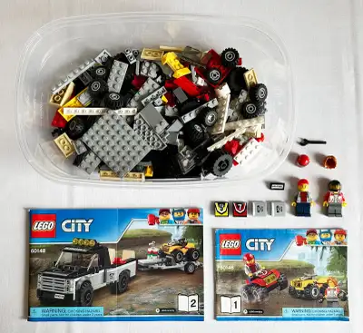 100% Complete Lego City Set Item #60148 / 239 Pieces ATV Race Team - All the pieces, minifigures, st...