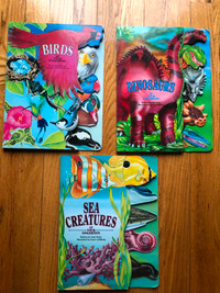 3 BOOKS * BIRDS DINOSAURS SEA CREATURES AT YOUR FINGERTIPS