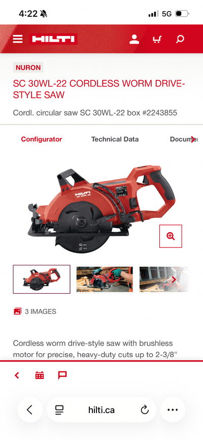 Hilton rear handle battery Skil saw, View more