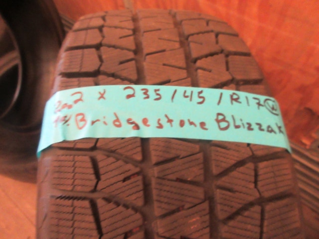 2 tires of Bridgestone Blizzak 235/45/17 Winter tires for sale