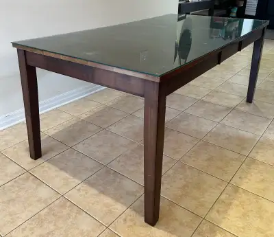 Kitchen table with glass top, View more
