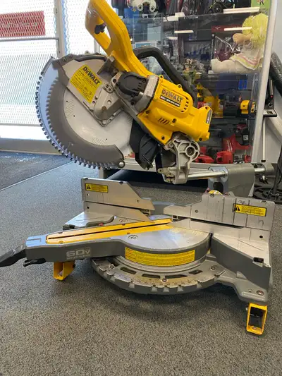 The Dewalt DCS781 is a 60 V MAX cordless 12 double bevel sliding compound miter saw that delivers po...
