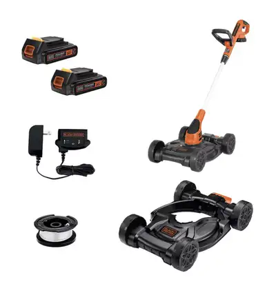 BLACK+DECKER Cordless Lawn Mower, String Trimmer, Edger, 3-in-1, View more