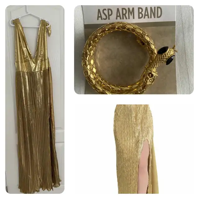 Gold Goddess Costume with serpent band in Costumes in Oshawa / Durham Region - Image 3