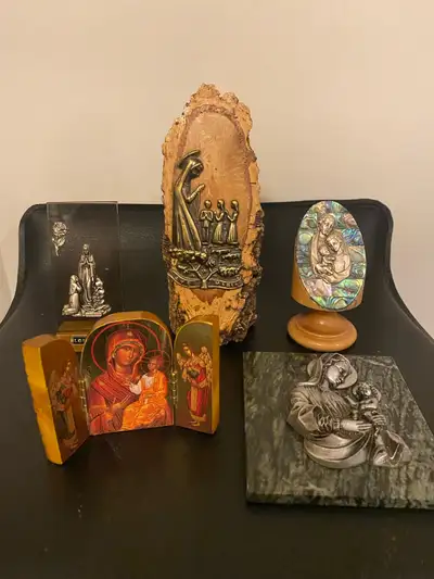 5 antique religious icons., View more